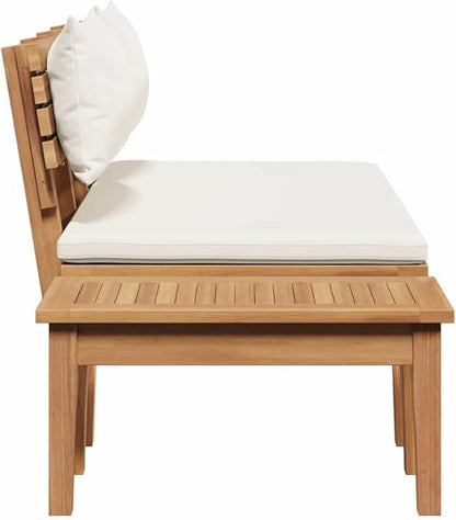 Brown Solid Teak Wood Garden Bench Set 2 pcs Outdoor Furniture for Patio Terrace Modern Simplicity Rustic Farmhouse Design Weather-Resistant Durable Assembly Required