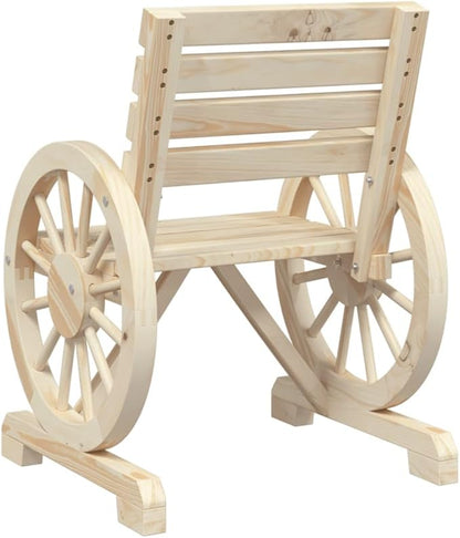 Garden Chair Set of 2 Natural Wood Finish Solid Fir Wood Standard for Outdoor Patio, Durable and Weather-Resistant Seating