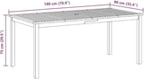 vidaXL Patio Dining Table - 70.9"x35.4"x29.5" Solid Acacia Wood - Rectangular Outdoor Garden Furniture - Photo 3