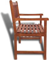 Light Brown Acacia Hardwood Garden Bench, Medium Durable Outdoor Seating with Rustic Charm and Natural Oiled Finish - Photo 4