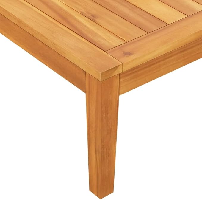 Patio Bench with Table Dark Gray Cushions Solid Acacia Wood Outdoor Chairs Furniture Outdoor Patio Furniture Set - Photo 8