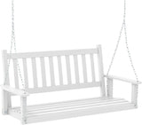 Tangkula 2 Person Wooden Porch Swing, Hanging Patio Swing with 2 Adjustable Galvanized Metal Chains, Slatted Back & Seat - Photo 1