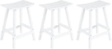 WestinTrends Malibu Malibu 24 Inch Counter High Saddle Stools (Set of 3), White - Photo 1