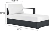 Modway Tahoe Powder-Coated Aluminum Outdoor Chaise Lounge in Gray White with Weather-Resistant Cushions - Photo 2
