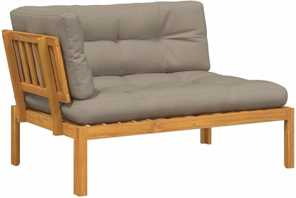 Patio Sofa Natural Wood Solid Acacia Wood Medium Modular Couch Sofa for Terrace Garden