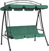 3-Seater Garden Swing Bench, Outdoor Patio Porch Swing with Bed Conversion, Powder-Coated Steel Frame - Photo 2