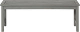 Walker Edison Rendezvous Modern Solid Acacia Wood Slatted Patio Bench, 53 Inch, Grey Wash - Photo 4