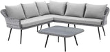 Endeavor Outdoor Patio Wicker Rattan Outdoor Patio Wicker Rattan Seating Set in Gray Gray - Photo 1