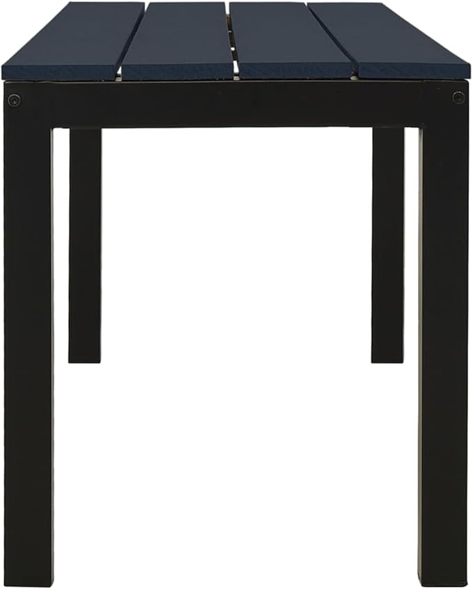 Garden Bench, Rectangular Vintage Steel Outdoor Bench 43.3 Inch WPC Surface Metal Bench for Garden Patio Balcony