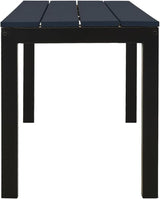 Garden Bench, Rectangular Vintage Steel Outdoor Bench 43.3 Inch WPC Surface Metal Bench for Garden Patio Balcony - Photo 4