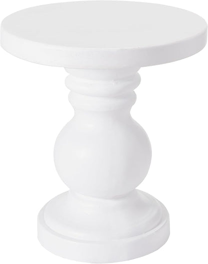 Christopher Knight Home Madeline 22" H Lightweight Concrete Outdoor Side Table, Patio End Table with Round Top, MGO Outdoor Coffee Table, No Assembly Garden Plant Stand Indoor, White