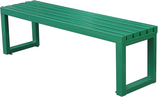 Backless Outdoor Bench, Pure Wrought Iron Metal Garden Bench with Reserved Fixing Holes for Yard Porch Balcony Park(Green,120cm/47in)