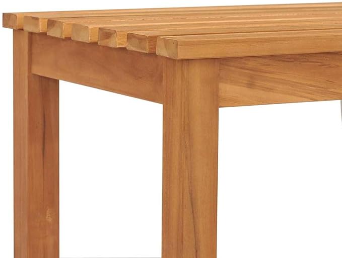 Solid Teak Wood Outdoor Garden Bench 70.9 Inch Long Brown Rectangular Stained Finish Durable Patio Furniture for Backyard Porch Deck Seating