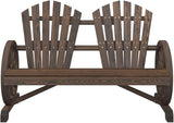 2-Seater Adirondack Chair Solid Fir Wood Outdoor Patio Furniture with Burnt Look for Garden Backyard Poolside - Photo 4
