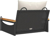 Outdoor Single Swing Chair with Cushions, Modern PE Rattan Hanging Bench Seat for Patio Garden Backyard Balcony - Photo 6