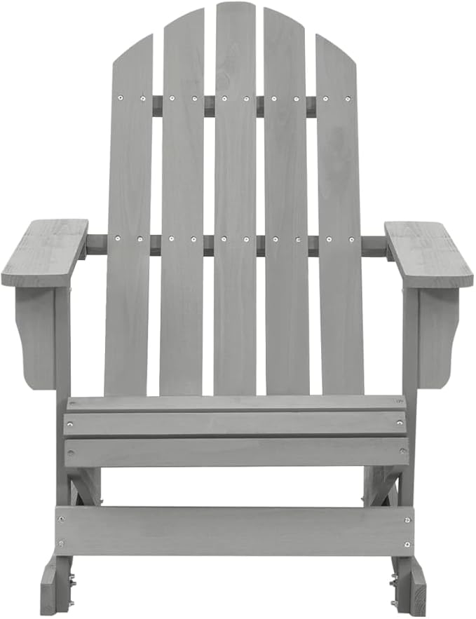 Patio Rocking Chair Wood Gray, Patio Dining Chairs, Outdoor Patio Chairs Set for Garden, Balcony, or Poolside