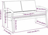 vidaXL Cream White Outdoor Garden Bench with Cushions for Two - Photo 3