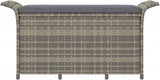 Patio Bench with Cushion Gray 45.7"x18.1"x22.4" Poly Rattan Deck Bench Outdoor Bench Garden Bench Porch Bench for patios - Photo 4