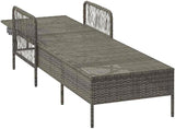 Modern Sun Lounger with Adjustable Backrest, Poly Rattan Outdoor Chaise Lounge for Patio Garden Poolside - Photo 5