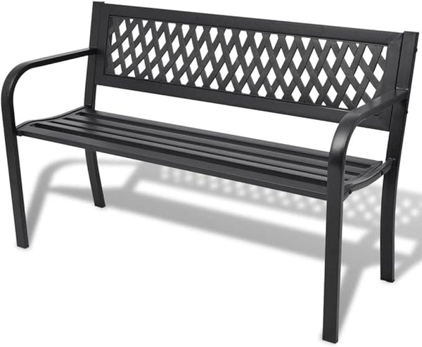 Patio Benches, Patio Outdoor Garden Bench, Chairs with Armrests for Park, Yard, Porch, Lawn, Balcony, Backyard - Photo 1