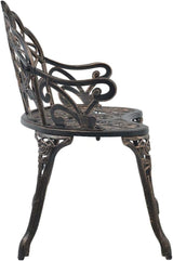 Cast Iron and Aluminum Bistro Bench with Bronze Finish and Floral Design - Photo 4