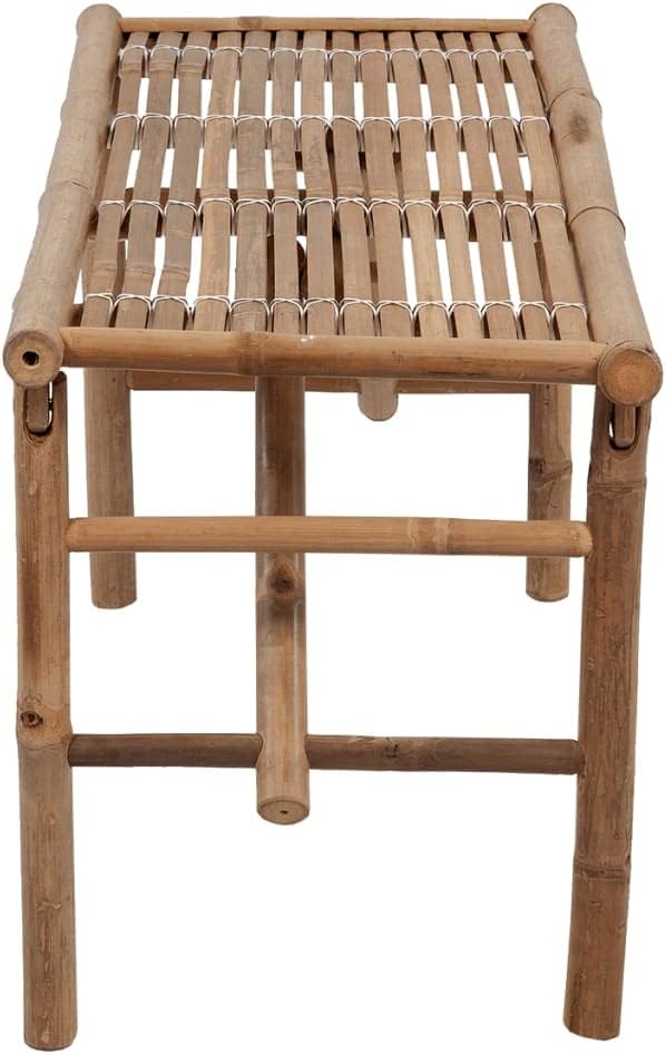 Folding Patio Bench with Cushion,Garden Bench,Patio Furniture Chair,Outdoor Patio Benches,for Porch Work Entryway,Yard,Porch,46.4" Bamboo