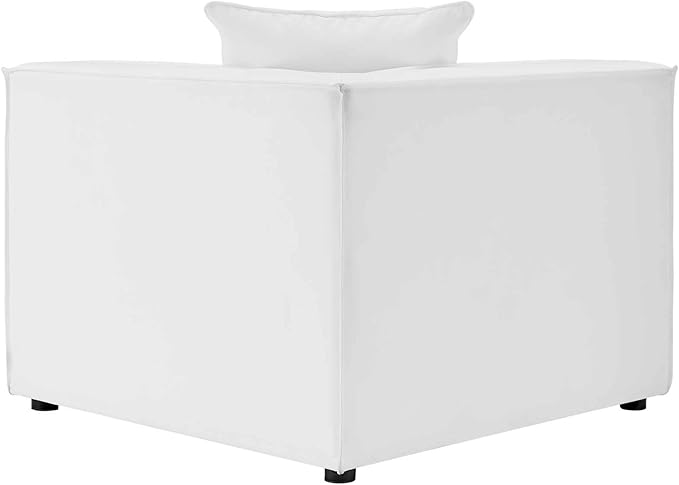 Modway EEI-4385-WHI Saybrook Patio Upholstered 6-Piece Sectional Sofa in White - Photo 7