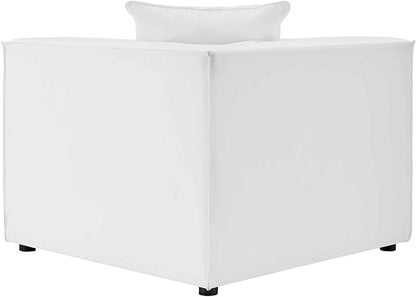 Modway EEI-4385-WHI Saybrook Patio Upholstered 6-Piece Sectional Sofa in White