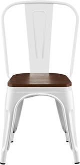 AC Pacific Stackable Metal Dining Chairs Set of 2 for Indoor and Outdoor Use, Durable Stacking Seat, Farmhouse Kitchen - Photo 4