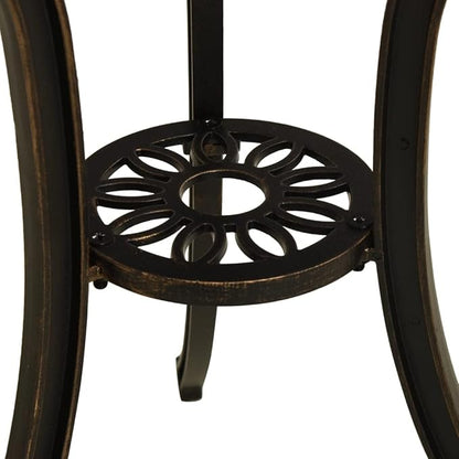 Garden Table Bronze Cast Aluminum, Medium Round Patio Dining Furniture, Weather-Resistant Outdoor Table for Balcony Backyard Garden Furniture