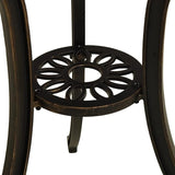 Garden Table Bronze Cast Aluminum, Medium Round Patio Dining Furniture - Photo 6