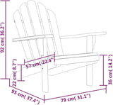 Solid Teak Wood Adirondack Chair for Outdoor Relaxation, Durable Garden Patio Furniture with Wide Arms and Slanted Back - Photo 2