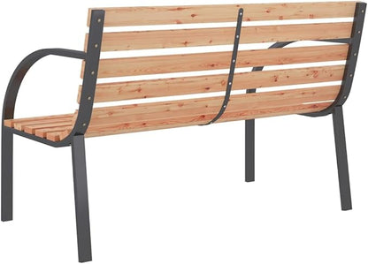 Garden Bench Deck Bench Patio Bench 47.2" Wood and Iron
