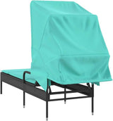 Patio Sun Lounger with Retractable Canopy, Adjustable Armrests & Comfy Cushion - Photo 7