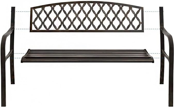 Outdoor Bench Nordic Retro Outdoor Metal Garden Bench Hollow Mesh Decorative Bench Suitable for Outdoor Courtyard Balcony Terrace Park Benches for Outside