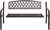 Outdoor Bench Nordic Retro Outdoor Metal Garden Bench Hollow Mesh Decorative Bench Suitable for Outdoor Courtyard - Photo 4