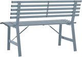 Vintage Style Garden Bench Grey Powder-Coated Steel Medium Outdoor Bench for Two Adults - Photo 6