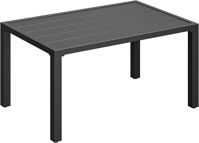 ONBRILL Outdoor Metal Coffee Table, 36 Inch Patio Black Coffee Table for Porch, Backyard, Poolside, Balcony - Photo 1