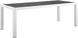 Modway Stance 91" Outdoor Patio Modern Spray Stone Glass Aluminum Dining Table in White Gray - Photo 1