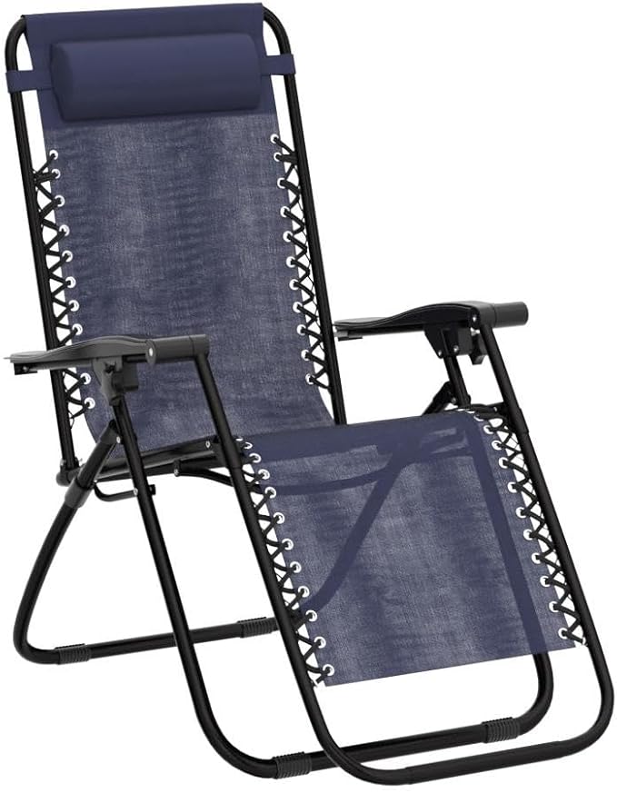 Devoko Patio Zero Gravity Chair Outdoor Folding Adjustable Reclining Chairs Pool Side Using Lawn Lounge Chair with - Photo 5