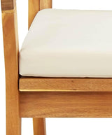 vidaXL Cream White Outdoor Garden Bench with Cushions for Two - Photo 8