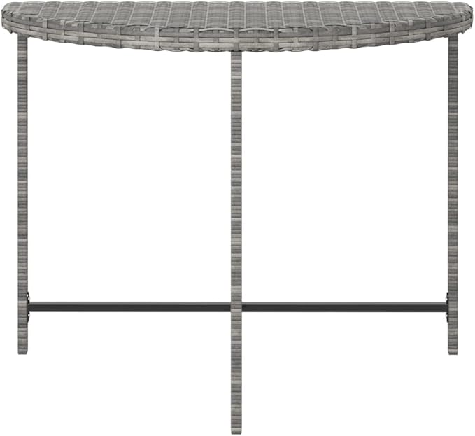 Modern Grey Poly Rattan Garden Table with Powder-Coated Steel Frame for Outdoor and Indoor Use, 4-Person Dining Set - Photo 5