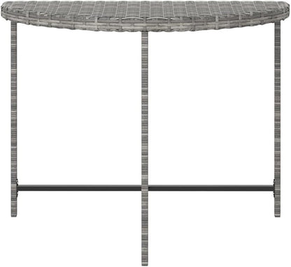 Modern Grey Poly Rattan Garden Table with Powder-Coated Steel Frame for Outdoor and Indoor Use, 4-Person Dining Set, Durable and Weather-Resistant, Easy to Clean, Sleek