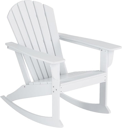 WO WESTIN OUTDOOR HDPE Altura Outdoor Rocking Poly Adirondack Chair, White