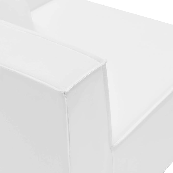 Modway EEI-4385-WHI Saybrook Patio Upholstered 6-Piece Sectional Sofa in White - Photo 8