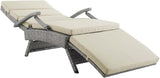 Modway Envisage Outdoor Patio Wicker Rattan Chaise Lounge in Light Gray Beige - Photo 9