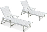 Psilvam Chaise Lounges Set of 2, Lounge Chairs with Adjustable Backrest, Supports Up to 350 lbs - Photo 1
