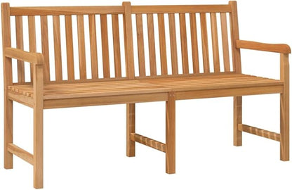 (Fast Delivery) Patio Garden Bench Outdoor Benches - Perfect for The Front Porch,Patio,Deck,Balcony or Backyard Patio Bench 59.1" Solid Teak Wood