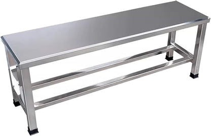 304 Stainless Steel Metal Garden Benches for Outdoors Weatherproof Park Bench Backless Outdoor Benches for Patio Lawn Entryway Shoe Changing, 250kg Load Capacity(100cm(39.37in))