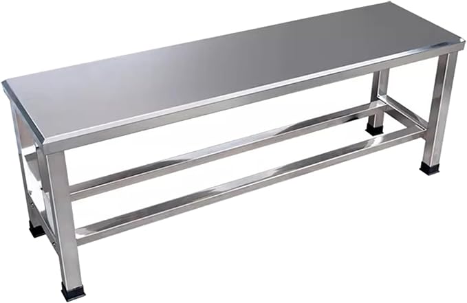 304 Stainless Steel Metal Garden Benches for Outdoors Weatherproof Park Bench Backless Outdoor Benches for Patio Lawn Entryway Shoe Changing, 250kg Load Capacity(90cm(35.43in))